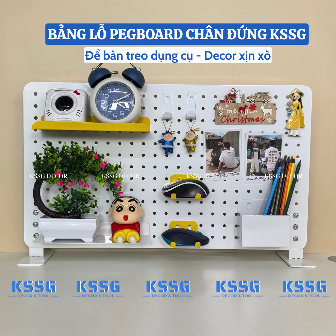BẢNG PEGBOARD CHÂN ĐỨNG ĐỂ BÀN DECOR GÓC HỌC TẬP