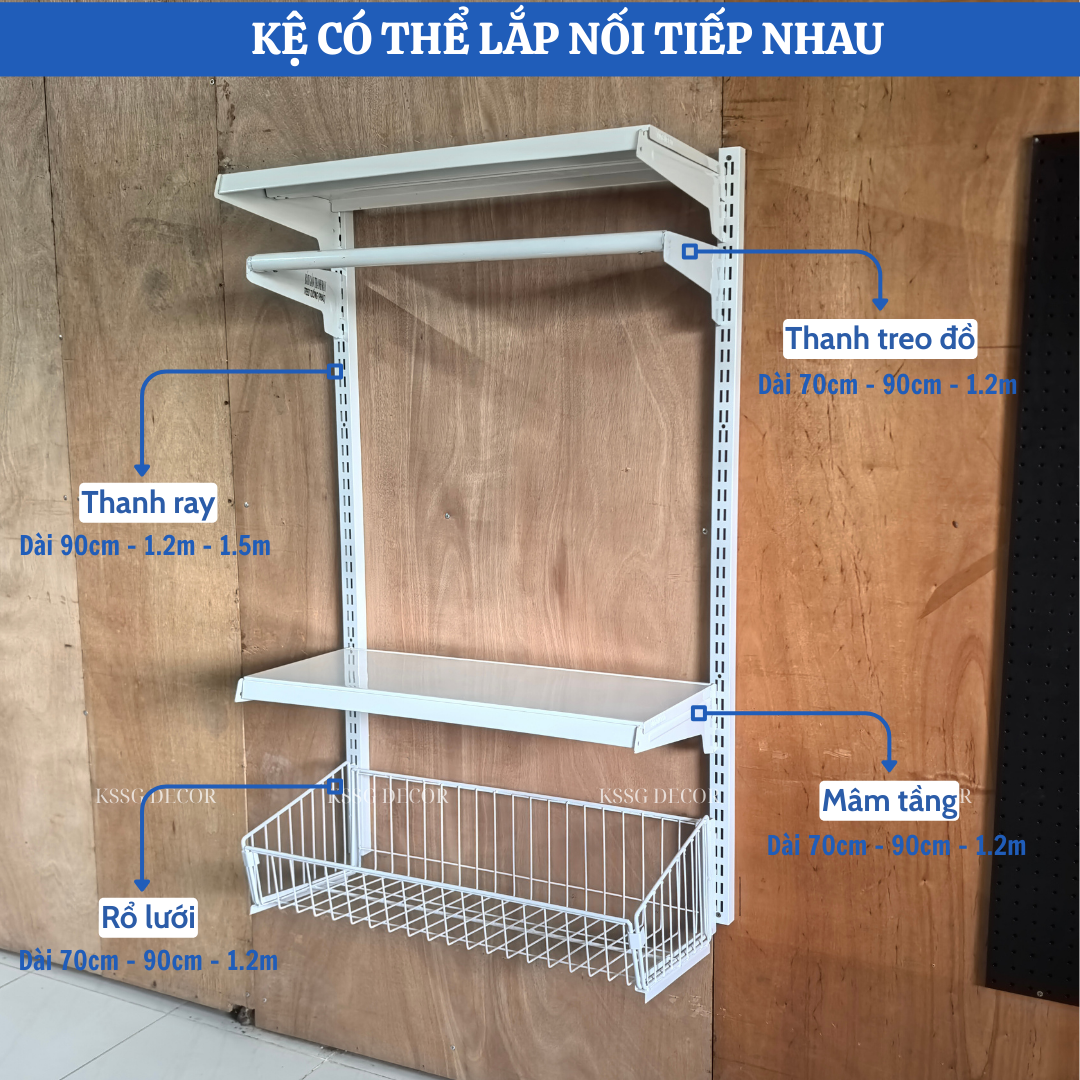 PHỤ KIỆN RỜI LẮP KỆ THANH RAY GẮN TƯỜNG